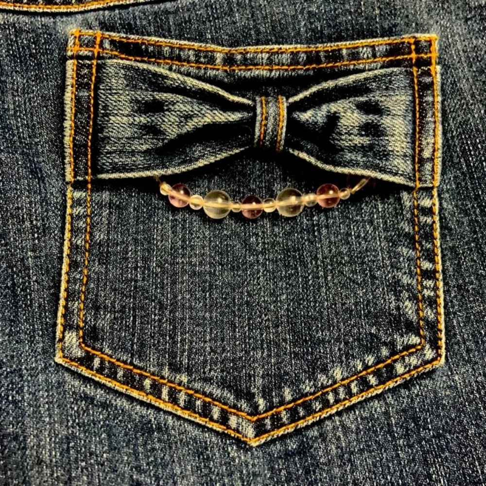 Hello Kitty embroidered blue denim shorts by Ki La Ra - Picture 4 of 6